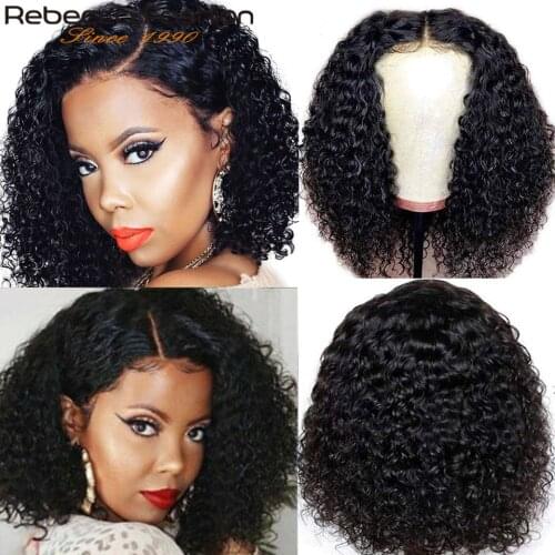 Rebecca Curly Bob Wig Brazilian kinky curly 13X4 Lace Front Human Hair Wigs Preplucked Deep Curly Wig Remy Hair jerry Curly Wig