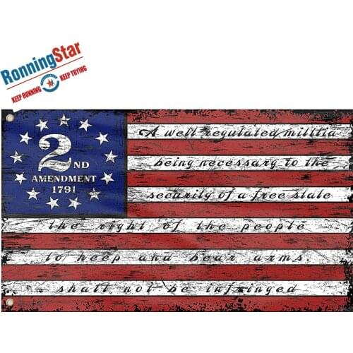 2ND Star and stripe flag Retro American Flag durable brass rope ring suitable for patriotic decorative wall art man cave 3x5 fee