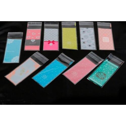100pcs 5x10cm opp Self Adhesive Bags Plastic Cookie Candy Bags Cupcake Wrapper Bags Gift Bags Lipstick Packaging Bag