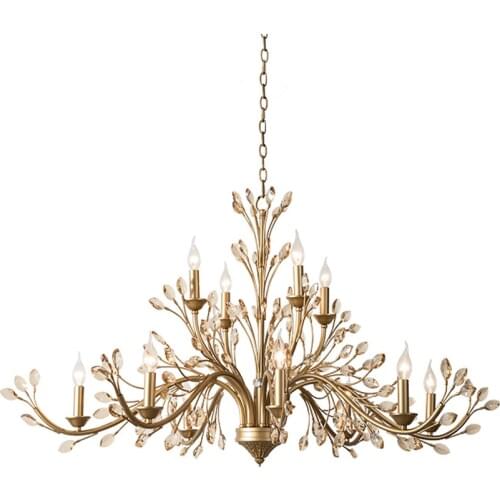 Contemporary gold crystal chandelier lighting LED lights for living room dinning room crystals lamp AC110V 220V