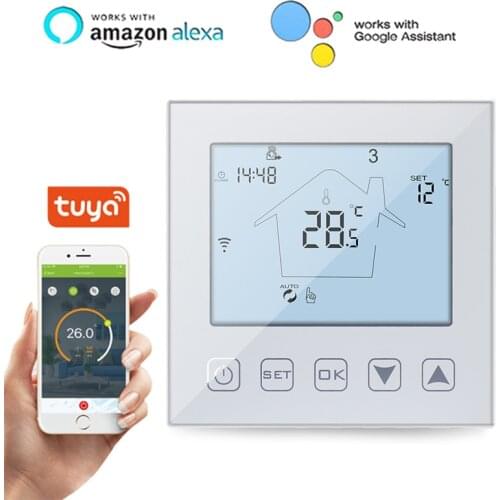 Tuya WiFi Thermostat Smart Temperature Control System for Water/Electric Floor Heating Gas Boiler Works with Alexa Google Home