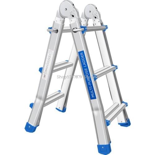 Thickened Aluminum Alloy Little Giant Multifunctional Folding Ladder Engineering Ladder Portable Herringbone Single Sid