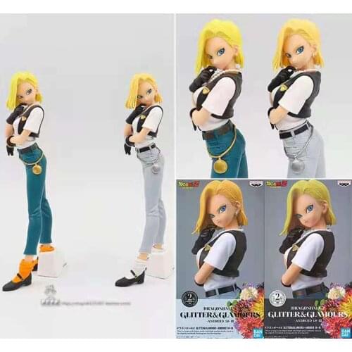 In Stock Original Banpresto BP GLITTER GG Android No.18 Action Figure Toys Anime Figurals Brinquedos