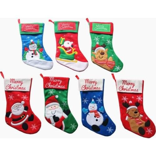 1pcs Christmas stocking /socks Candy Bags Santa Claus Gift Bags Christmas tree pendant Navidad Storage Bag Christmas Decoration