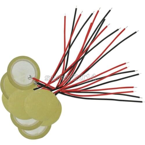10PCS 18mm Piezo Elements Sounder Sensor Trigger Drum Disc + wire copper