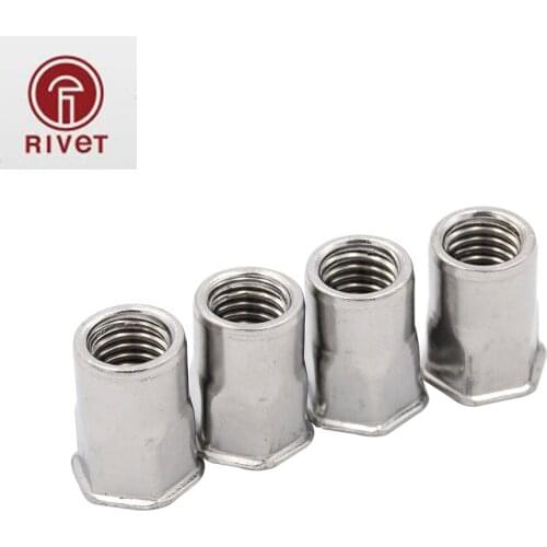 100 PCS M3/M4/M5/M6/M8/M10 Stainless Steel Half Semi Hex Hexagon Small Countersunk head Head Rivet Nut Blind Rivet Nut Insert