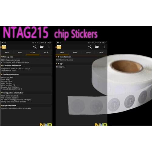 100pcs NTAG215 NFC Forum Type 2 Tag for All NFC Mobile Phone NFC Stickers