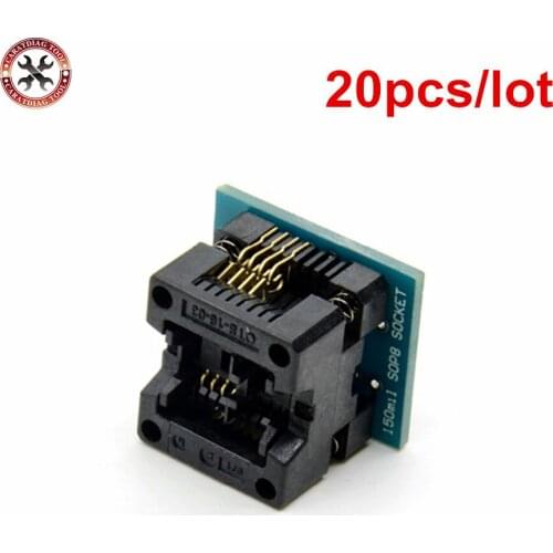 20pcs SOP8 to DIP8 EZ Programmer Adapter Socket Converter Module 150mil150mil 200mil SOIC8 SOP8 to DIP8 EZ Programmer Adapter