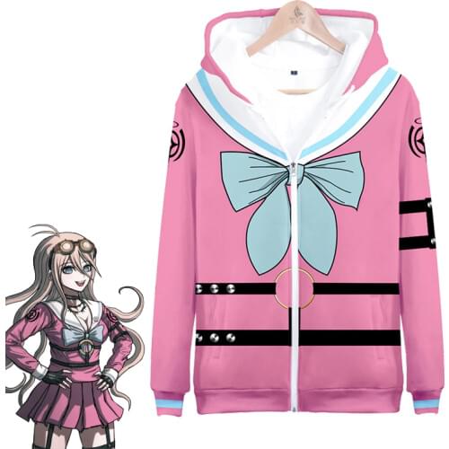 2020 Danganronpa V3 Cosplay Hoodies Miu Iruma Saihara Shuichi Cosplay Costume Zip Hooded Jackets Chabashira Tenko Sweatshirts