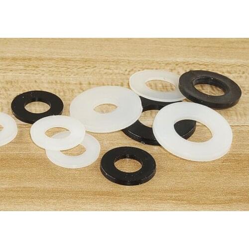 25-100pcs M2 M2.5 M3 M4 M5 M6 M8 M10 M12 White Black Plastic Washer Nylon Washer Flat Washer Plane Spacer Insulation Gasket Ring