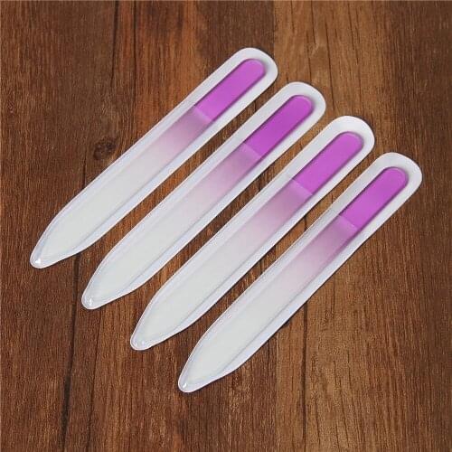 4PCS Nail Art Files Crystal Glass File Buffer Gel UV Polish Durable Buffing Sanding Tips Manicure Decoration Tools Salon Beauty