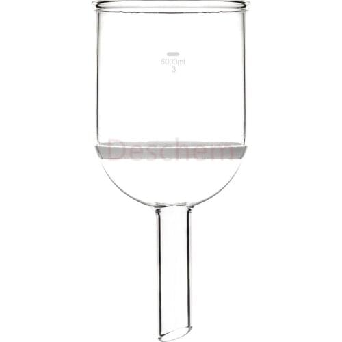 5000ml,Glass Buchner Funnel,#3 Porosity Filter,5L,Straight Tube,Lab Glassware