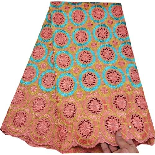 African Lace fabric 2021 latest with stock embroidery African cotton fabrics voile lace popular Dubai style for party dre h20-23