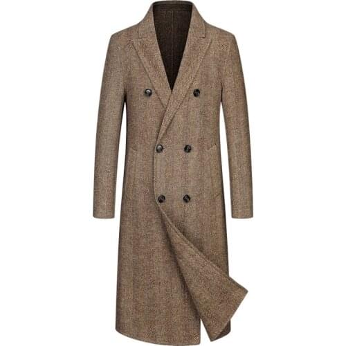 Brand Wool Coat 2020 Autumn and Winter Luxury High Quality Business Gentleman British Style Mens Long Casual Coat