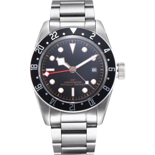 Men Watch Sapphire GMT41MM Sterile Luxury Top Brand Watch Mechanical Automatic Military Sport Calendar Clock 316L Steel Belt