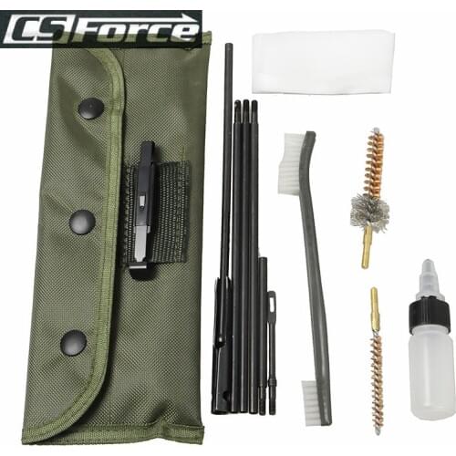 10 Pcs/Set Gun Cleaning Kit for .22cal 5.56mm Rifle Cleaning Rod Nylon Brush Cleaner Hunting Gun Accessories Clean Tools Set