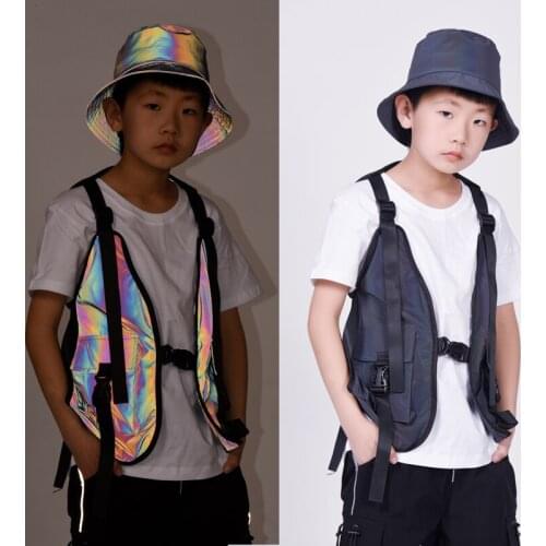 ChildrenS Day Jazz Performance Costumes Colorful Reflective Vest Hip Hop Dance Costumes Skateboard Street Dance Clothes DN8088