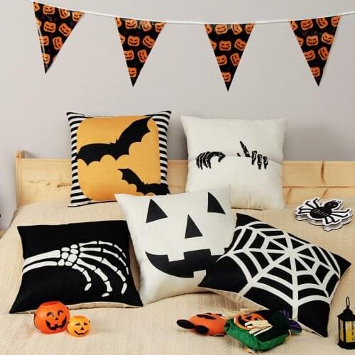 Halloween Home Decor Pillowcase Linen Digital Printing Living Room Sofa Cover Party Hugging Pillowcase Cushion Cover