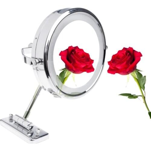 6 Inch 1X / 7X Double Side Bathroom Makeup Mirror Adjustable Wall Mounted Extend