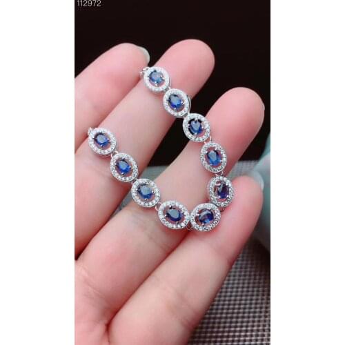 Elegant Gift For Your Mother New Arrive Sapphire Bracelet 925 Sterling Silver Fine Jewelry Natural And Real