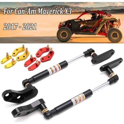 Door Opener Gas Struts Set Billet Aluminum Anodized Front and Rear For Can-Am Maverick X3 & X3 Max 2017 2018 2019 2020 2021