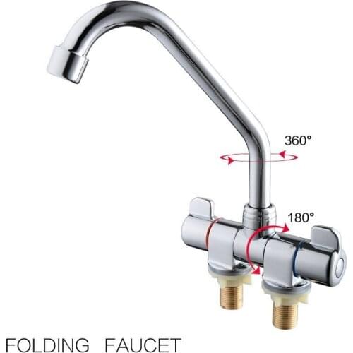 Brass Cold Hot Water Folding Faucet Tap 230*150mm #002 Marine Boat RV Caravan