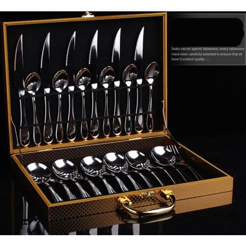 Set of Dishes Plates Knife Cutlery Stainless Steel Cutlery 3 Cutlery Cut Steak Fork Spoons Table 24 Piece Dish Gold Sets Serving