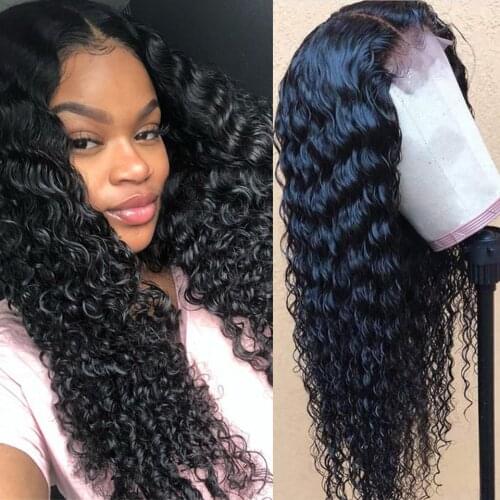Deep Wave Wigs 13x4 Lace Front Human Hair Wigs for Black Women Prepluck Glueless Brazilian 30 Remy Deep Curly Human hair Wigs