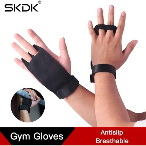SKDK Gym Hand Palm Protector Gloves Crossfit Gloves Grips Fitness Training Weight Lifting Gloves Support Sports Gymnastics Grips