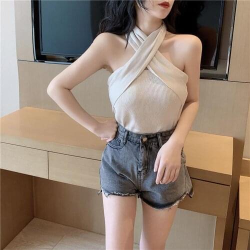 Sexy Women Vest Solid Color Ribbed Sleeveless Bandages Knitted Bandeau Tube Top for Party