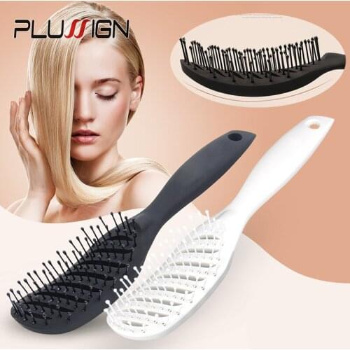 Professional Plussign Portable Travel Folding Hair Brush Compact Pocket Hair Comb Double Headed Anti Static Comb 6 Colors