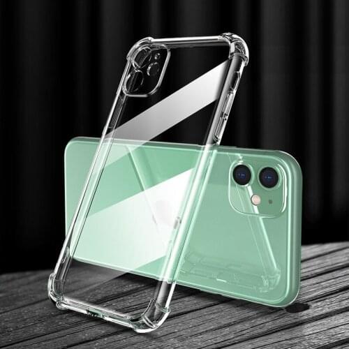 Transparent Shockproof Case for iPhone 12 Mini 11 Pro Max XS XR X 7 8 Plus TPU Clear Anti-Knock Phone Shell Soft Back Cover