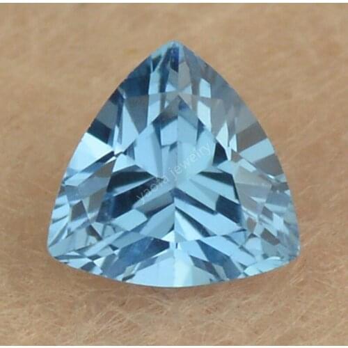 Sale 3x3~10x10mm 120# Zircon Sea Blue Spinel Gems Triangle Trillion Shape Cut Loose Synthetic Sapphires Stone For Jewelry Making