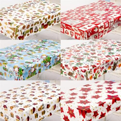 Christmas Daily Environmental Protection Disposable Plastic Party Wedding Party Tablecloth Set Waterproof Catering Tablecloth