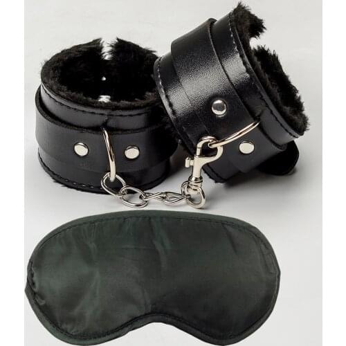 Sexy Adjustable PU Leather Plush Handcuffs Suit Restraints Bdsm Bondage Sex Toys Goods for 18+ Adults Exotic Accessories SM Sexi