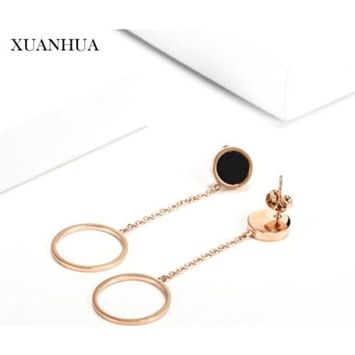 XUANHUA Stainless Steel Earrings For Women Long Drop Earrings Female Fashion Jewelry Summer Accessories Free Shipping