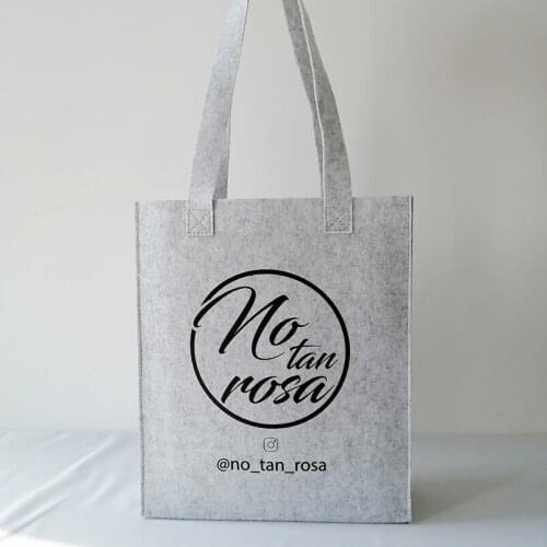 100pcs/lot Custom Logo Felt Tote Handbags for Shopping/Groceries, Eco-friendly and Recycled Handbags