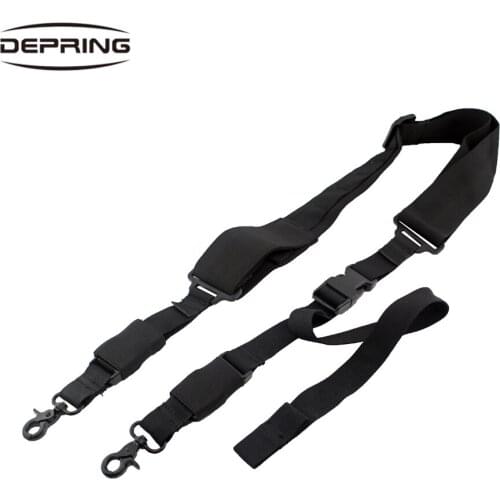 Tactical Outdoor Hunting 2 Two-Point Gun Sling Fully Adjustable Nylon Rifle Bungee Sling Strap with Metal Buckle Gun Accessories