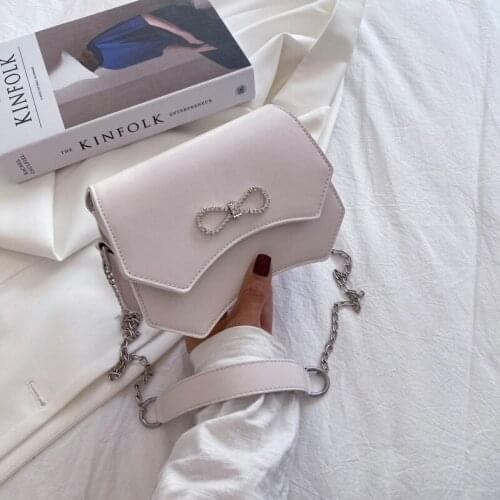 PU Leather Purses and Handbags for Women 2021 Designer Luxury High Quality Bags Girls Female Shoppers Diamond Bow Chains Wallets