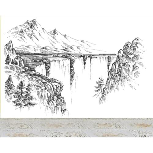 ZhuoAng Mountains And Trees Clear Stamps/Silicone Transparent Seals for DIY scrapbooking photo album Clear Stamps