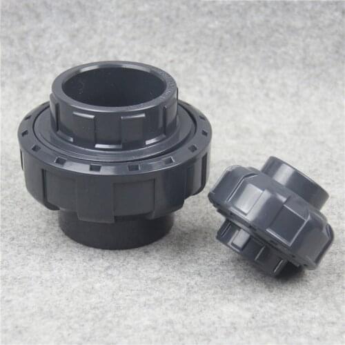 1pcs 20mm 25mm 32mm 40mm 50mm 110mm ID UPVC Union Pipe Fittings Coupler Water Connector For Garden Irrigation Hydroponic System
