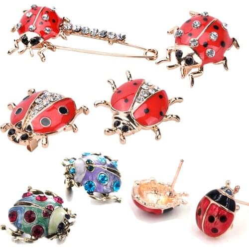 1 pcs Handmade Oil Insect Brooch Fashion Animal Brooch Rhinestone Female Jewelry Brooch