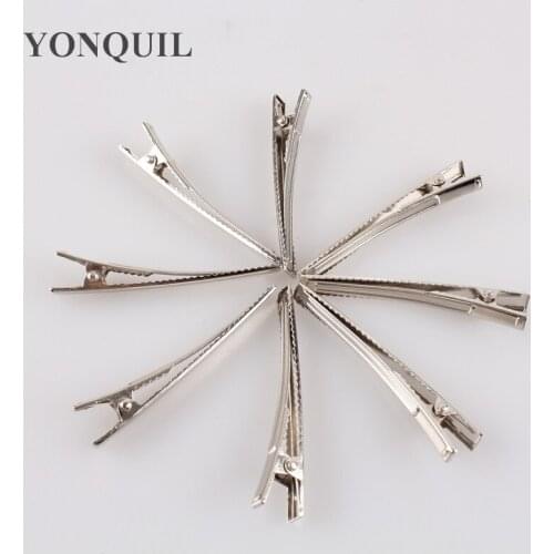 200PCS/LOT 47MM High Quality New DIY Hairclips Hair Pins Prong Barrettes & Brooch Clips Finding Alligator Crocodile Clips SYHC25