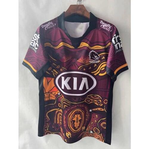 2021 BRISBANE BRONCOS INDIGENOUS RUGBY JERSEY size S-M-L-XL-XXL-3XL-4XL-5XL
