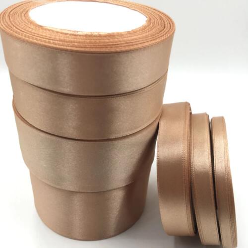 25 yards/roll) L-Coffee Single Face Satin Ribbon Wholesale Gift Wrapping Christmas ribbons 71