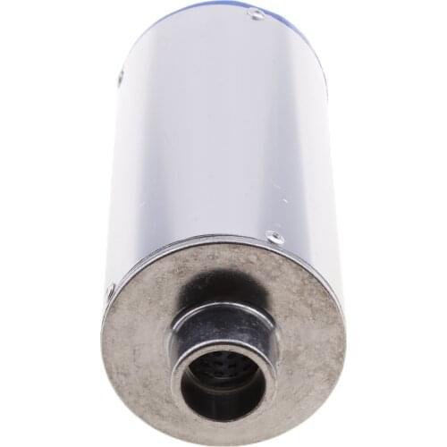 28mm/1.1" Inlet Dia Aluminum Exhaust Pipe Motorcycle Muffler Silencer Chrome