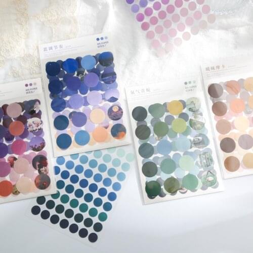3 Sheets Artist Color Dot Stickers Decoration Sealing Sticker Scrapbooking Planner DIY Diary Album Stationery School Supplies