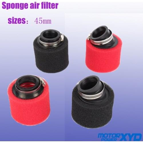 45mm Bend Elbow Neck Foam Air Filter Spongs Cleaner FOR moped Scooter Dirt Pit Bike Motorcycle Red Kayo Bse