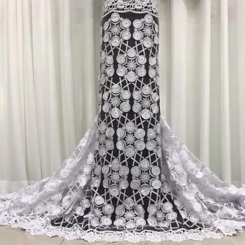 African guipure lace fabric 2021 high quality lace bride Nigeria Nigeria water soluble cord lace fabric J4012