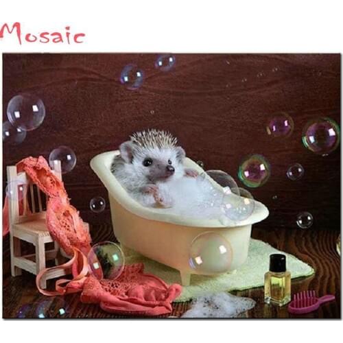 Full square/round drill 5D DIY Diamond Painting Cute hedgehog diamond Embroidery Cross Stitch Rhinestone Mosaic Painting Decor